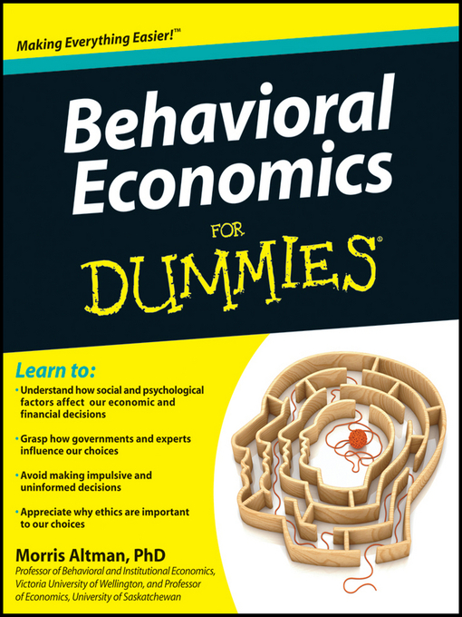 Title details for Behavioral Economics For Dummies by Morris Altman - Available